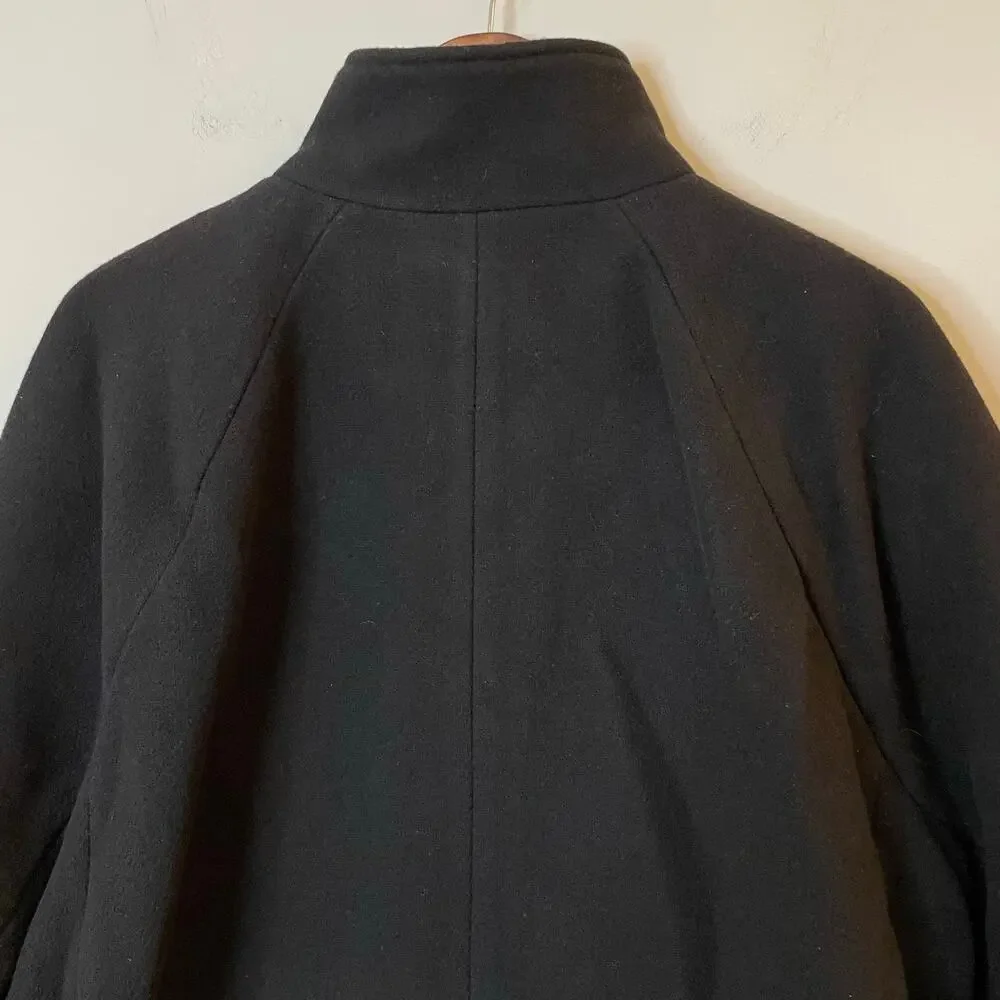 J.Crew Toscana Coat Italian Stadium Cloth Wool Midi City Classic CE180 Black 6